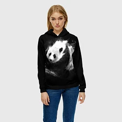 Толстовка-худи женская Молочная панда, цвет: 3D-черный — фото 2