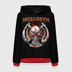Толстовка-худи женская Megadeth: Skull in chains, цвет: 3D-красный