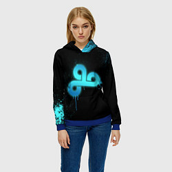 Толстовка-худи женская Cloud 9: Black collection, цвет: 3D-синий — фото 2