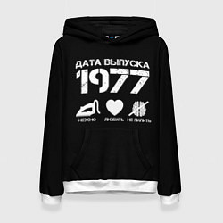 Толстовка-худи женская Дата выпуска 1977, цвет: 3D-белый