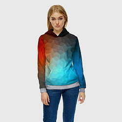 Толстовка-худи женская Битва абстракций, цвет: 3D-меланж — фото 2