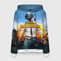 Толстовка-худи женская PUBG Wars, цвет: 3D-белый