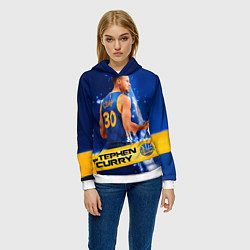 Толстовка-худи женская Golden State Warriors 8, цвет: 3D-белый — фото 2
