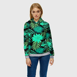 Толстовка-худи женская Tropical pattern, цвет: 3D-меланж — фото 2