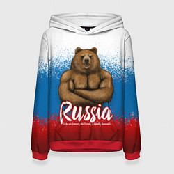 Толстовка-худи женская Russian Bear, цвет: 3D-красный