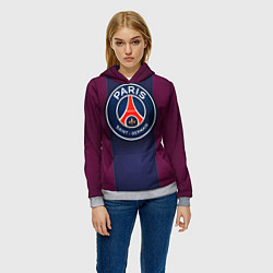Толстовка-худи женская Paris Saint-Germain, цвет: 3D-меланж — фото 2