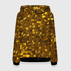 Толстовка-худи женская Золотые кубики, цвет: 3D-черный