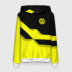 Толстовка-худи женская BVB FC: Yellow style, цвет: 3D-белый