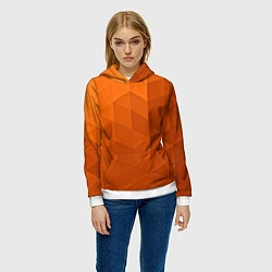 Толстовка-худи женская Orange abstraction, цвет: 3D-белый — фото 2