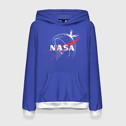 Толстовка-худи женская NASA: Blue Space, цвет: 3D-белый