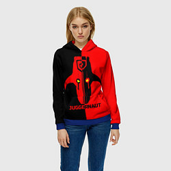 Толстовка-худи женская Juggernaut Blood, цвет: 3D-синий — фото 2