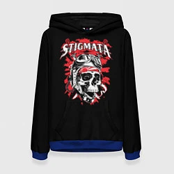 Толстовка-худи женская Stigmata Skull, цвет: 3D-синий
