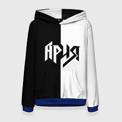 Толстовка-худи женская Ария Ч/Б, цвет: 3D-синий