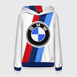 Толстовка-худи женская BMW M: White Sport, цвет: 3D-синий