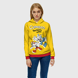 Толстовка-худи женская Cuphead: Don't deal with the Devil, цвет: 3D-красный — фото 2