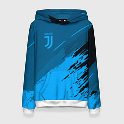 Толстовка-худи женская FC Juventus: Blue Original, цвет: 3D-белый