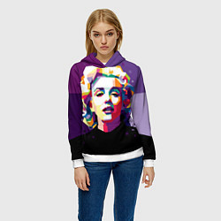 Толстовка-худи женская Marilyn Monroe, цвет: 3D-белый — фото 2
