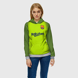 Толстовка-худи женская FC Barcelona: Home 18/19, цвет: 3D-меланж — фото 2