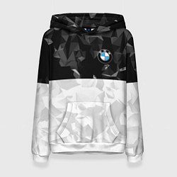 Толстовка-худи женская BMW BLACK COLLECTION, цвет: 3D-белый