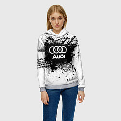Толстовка-худи женская Audi: Black Spray, цвет: 3D-меланж — фото 2