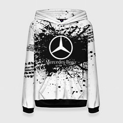 Толстовка-худи женская Mercedes-Benz: Black Spray, цвет: 3D-черный
