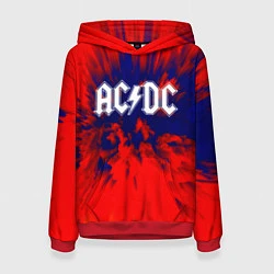Толстовка-худи женская AC/DC: Red & Blue, цвет: 3D-красный