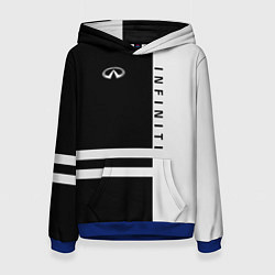 Толстовка-худи женская Infiniti: B&W Lines, цвет: 3D-синий