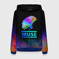 Толстовка-худи женская Muse: Neon Flower, цвет: 3D-синий