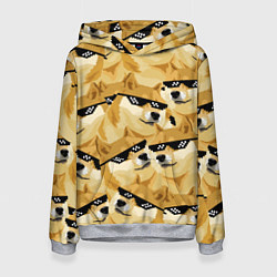 Толстовка-худи женская Doge: Deal with it, цвет: 3D-меланж