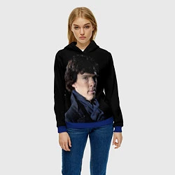 Толстовка-худи женская Sherlock, цвет: 3D-синий — фото 2