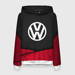 Толстовка-худи женская Volkswagen: Grey Carbon, цвет: 3D-белый