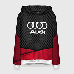 Толстовка-худи женская Audi: Grey Carbon, цвет: 3D-белый