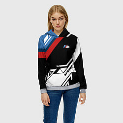 Толстовка-худи женская BMW GEOMETRY SPORT БМВ M PERFORMANCE, цвет: 3D-меланж — фото 2