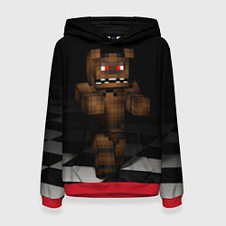 Толстовка-худи женская Minecraft: Freddy FNAF, цвет: 3D-красный