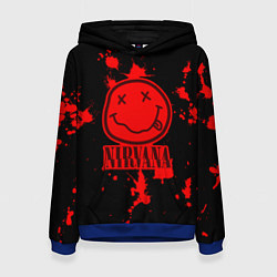 Толстовка-худи женская Nirvana: Blooded Smile, цвет: 3D-синий