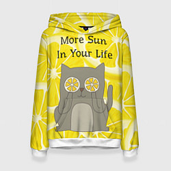 Толстовка-худи женская More Sun In Your Life, цвет: 3D-белый