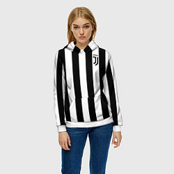 Толстовка-худи женская FC Juventus, цвет: 3D-белый — фото 2