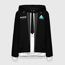 Толстовка-худи женская RK800 Android Black, цвет: 3D-белый