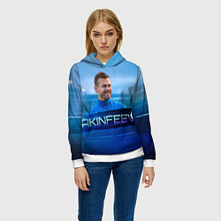 Толстовка-худи женская Akinfeev, цвет: 3D-белый — фото 2