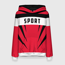 Толстовка-худи женская Sport: Red Style, цвет: 3D-белый