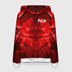 Толстовка-худи женская Mass Effect: Red Armor N7, цвет: 3D-белый