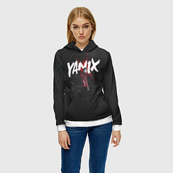 Толстовка-худи женская YANIX: Black Side, цвет: 3D-белый — фото 2