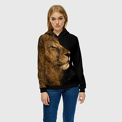 Толстовка-худи женская Песчаный лев, цвет: 3D-черный — фото 2