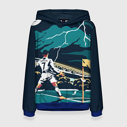 Толстовка-худи женская Ronaldo lightning, цвет: 3D-синий