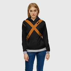 Толстовка-худи женская KATSUKI BAKUGOU полосы, цвет: 3D-меланж — фото 2