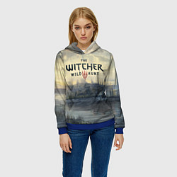 Толстовка-худи женская The Witcher 3: Wild Hunt, цвет: 3D-синий — фото 2