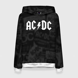 Толстовка-худи женская AC/DC: Black Rock, цвет: 3D-белый