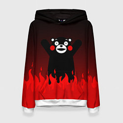 Толстовка-худи женская Kumamon: Hell Flame, цвет: 3D-белый