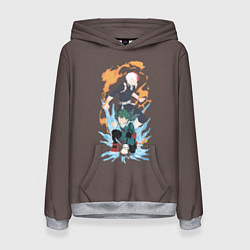 Толстовка-худи женская Deku & Shouto, цвет: 3D-меланж