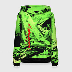 Толстовка-худи женская Cyberpunk 2077: Green Breaks, цвет: 3D-черный